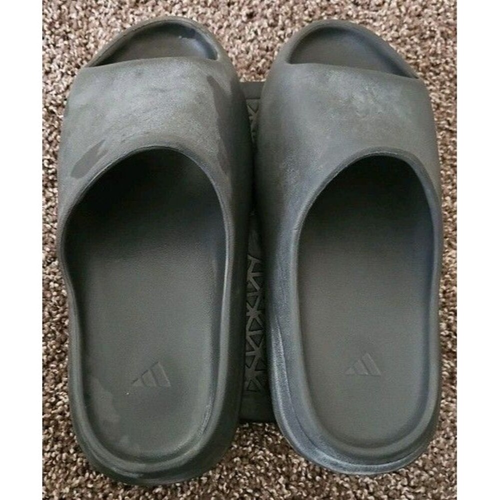 Yeezy Adidas Slides Slate Marine Rubber Grey Sandals Size 12 Mens ID2349